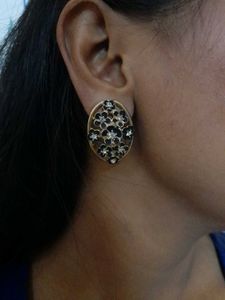 Black Clip On Earrings