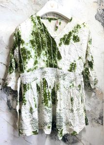 Tie-Dye Embroidered Top