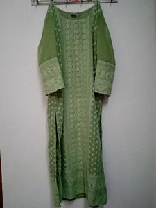 Georgette Chiffon Blend Chikan Embroidery Kurthi