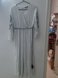 Striped Embroidered Jumpsuit