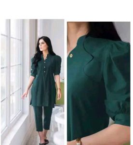 Women Cotton Silk Kurta Co-ords Set