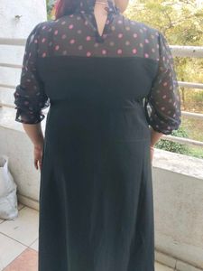 Polka Dot Sheer Sleeve Dress