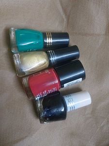 Nail Paints Combo of 4 N 1 pair Tic Tac Pin