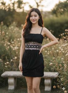 Elegant Black Dress with Sequin Detail