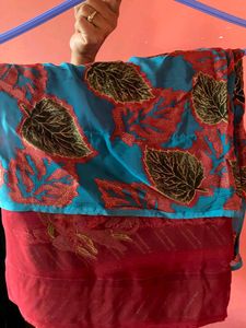 FREE SIZE LEAF PRINT SAREE