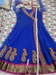 Blue &amp; Pink Anarkali Suit - Elegant Ethnic