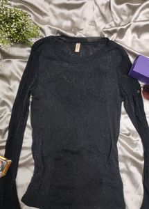black shimmer inner top