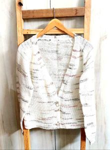 Offwhite Self Design Sweater Size-42