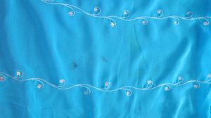 A Sky Blue Georgette Sequins Saree