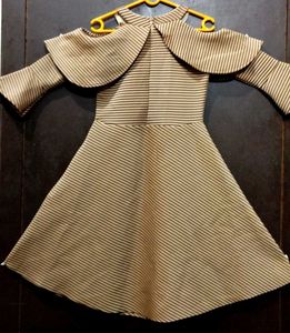 Striped Cold Shoulder Dress For Women