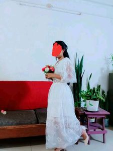 Designer White Gown❤️ Only 2 Times Use.