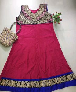 Pink Anarkali Top.🍒🌸