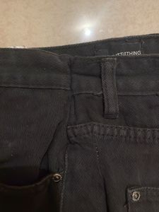 Distressed Black Denim Shorts