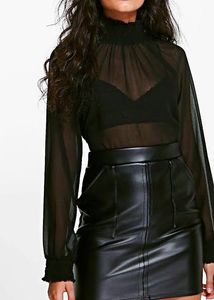 Sheer High Neck Top