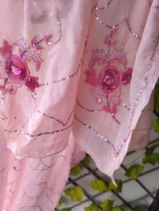 Pink Embellished Dupatta