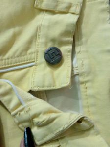 Yellow Rolled Hem Shorts