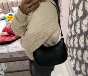 Black Crescent Shoulder Bag