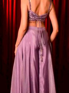Embroidery Shoulder Straps Crop Top Plazzo Duppata