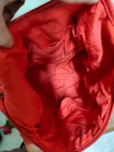 Red Leather Hobo Bag imported quality