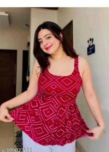Red & White Sleeveless Top