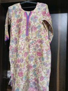 Floral Print Churidar Suit Set