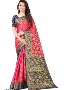 fine wear Cotton silk Multicolor sarees.