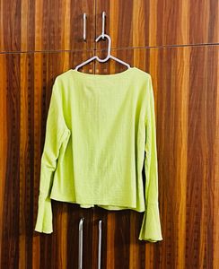 Lime Green Bell Sleeve Top