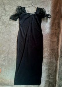 Black Polka Dot Sleeve Dress