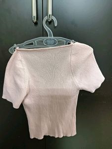 Korean Pink Top With Chain Detail