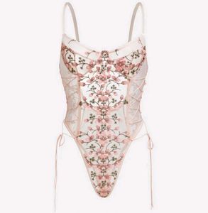 Floral Embroidered Lace Bodysuit