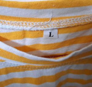 Yellow Striped Short Sleeve Tee