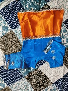Orange &amp; Blue Lehenga Choli