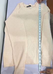 Pastel Pink Pullover With Cut Out Sleeves