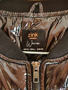 Zink London Black Puffer Bomber Jacket