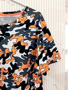 New Streachable Night Dress Orange Grey Black