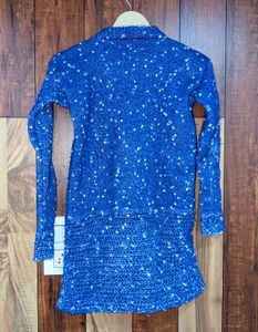 Hand-Knitted Blue Wool Long Sweater – Warm & Cozy