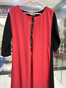 Elegant Red &amp; Black Kurta