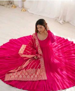 Elegant Pink Anarkali Kurta with Dupatta