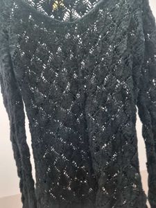 Black Crochet Top
