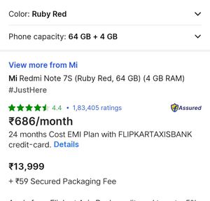 Redmi Note 7s Ruby Red Colour