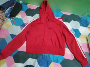 Crop Red Hoddie