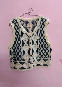 Crochet Knit Vest Size 32-36 Easily