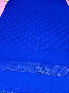 Elegent Woolen Blue Ethnic Scarf