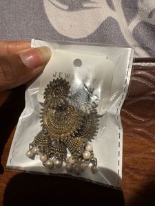 Jhumka Earrings with Pearl Details