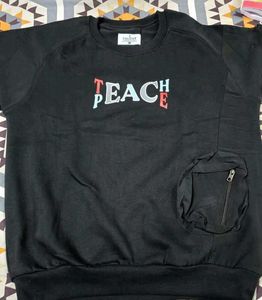 Black 'PEACH' Graphic Sweatshirt