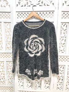 Floral Fuzzy Sweater B