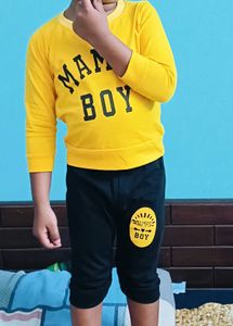 Baby Boy T Shirt Full Sleeves Vth 3/4th Pant