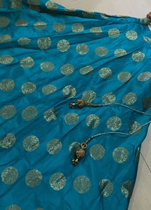 Teal &amp; Gold Lehenga Skirt