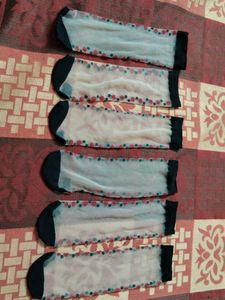 Floral  Stokes Ankle Socks - 3 Pairs