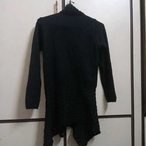 Stylish Black Knit Cardigan